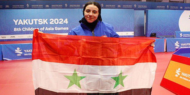 Syrian table tennis player Hend Zaza wins gold medal at Asian Children’s Games