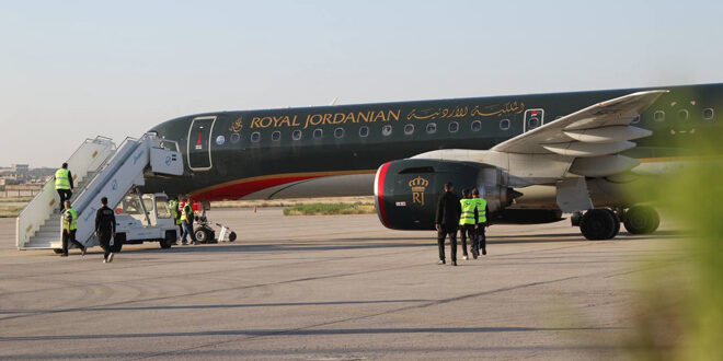 1st Royal Jordanian Airlines passenger flight arrives at Aleppo Int’l Airport