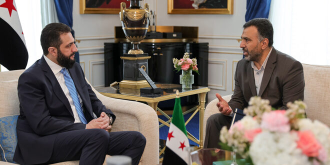 President al-Sharaa and Minister al-Shibani meet with Farid Al-Madhan, known as “Caesar”