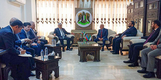 Minister al-Shaar meets with Azerbaijani Deputy Prime Minister