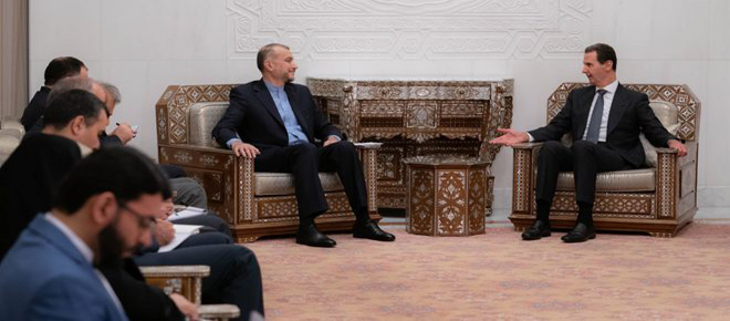 El Presidente al-Assad recibe al Canciller iraní