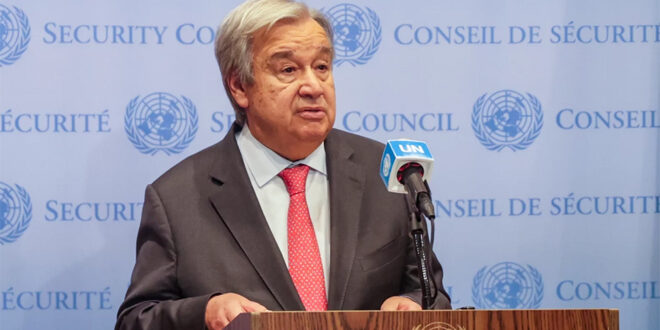 Guterres insta el mundo para aumentar el apoyo a Siria